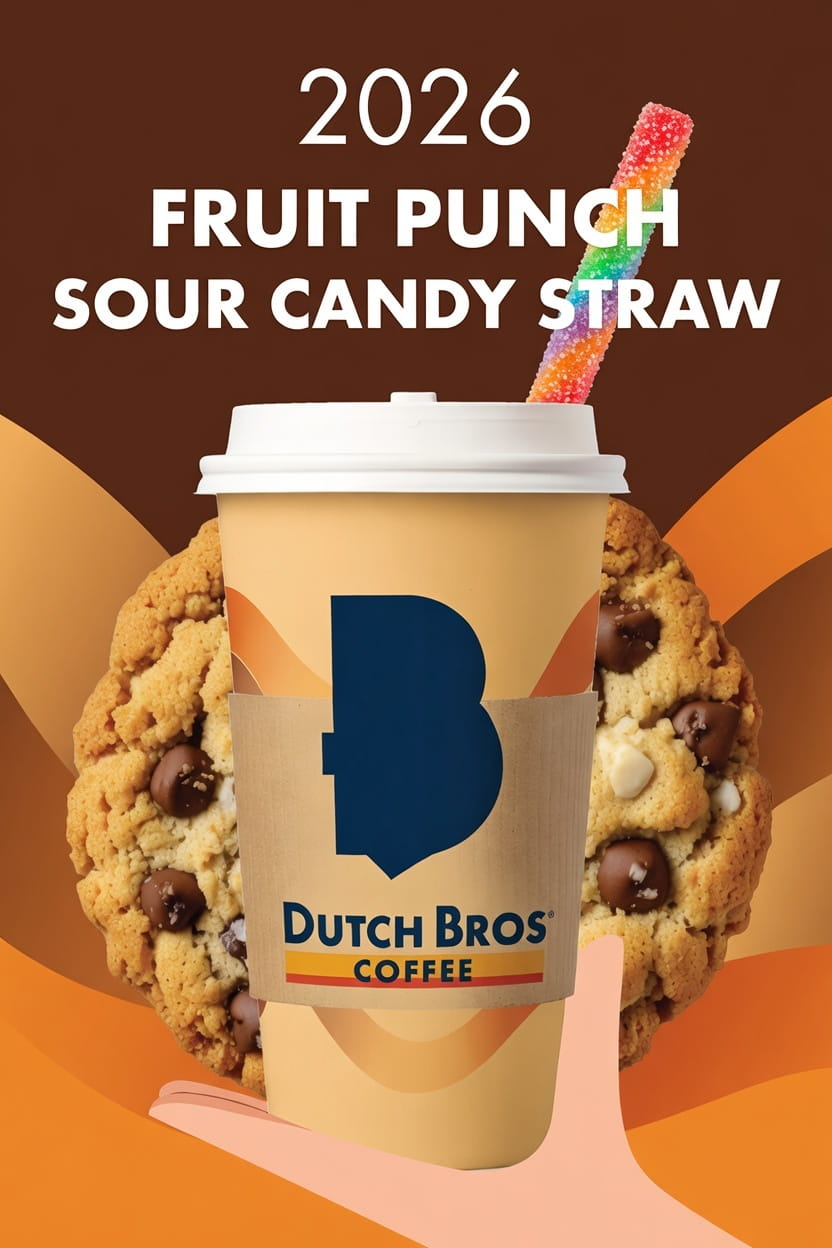 Dutch Bros Fruit Punch Sour Candy Straw 2026